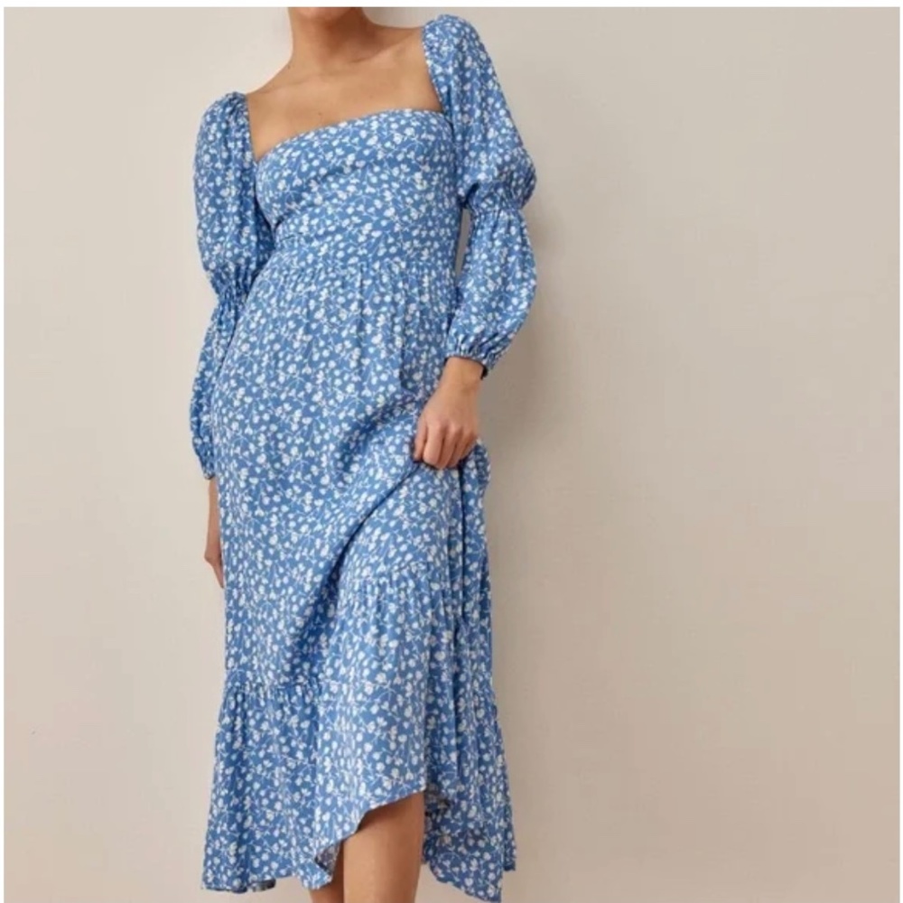 Reformation Mica Square Neck Midi Dress